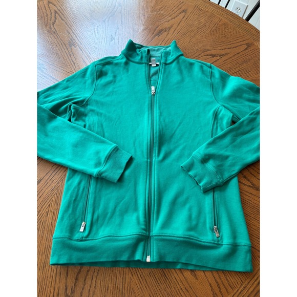 Peter Millar Womens Green Pima Cotton Blend Full Zip Golf Jacket Size M - Picture 2 of 8